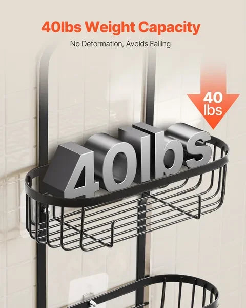 Shower Caddy 3-Tier Hanging Organizer With Soap Holder And Hooks