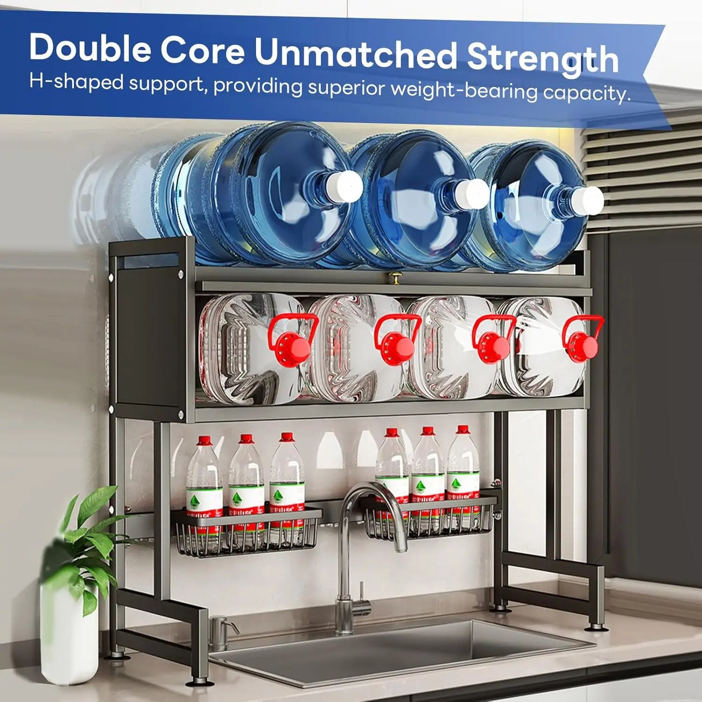 Over The Sink 3-Tier Dish Drying Rack With Cover Durable