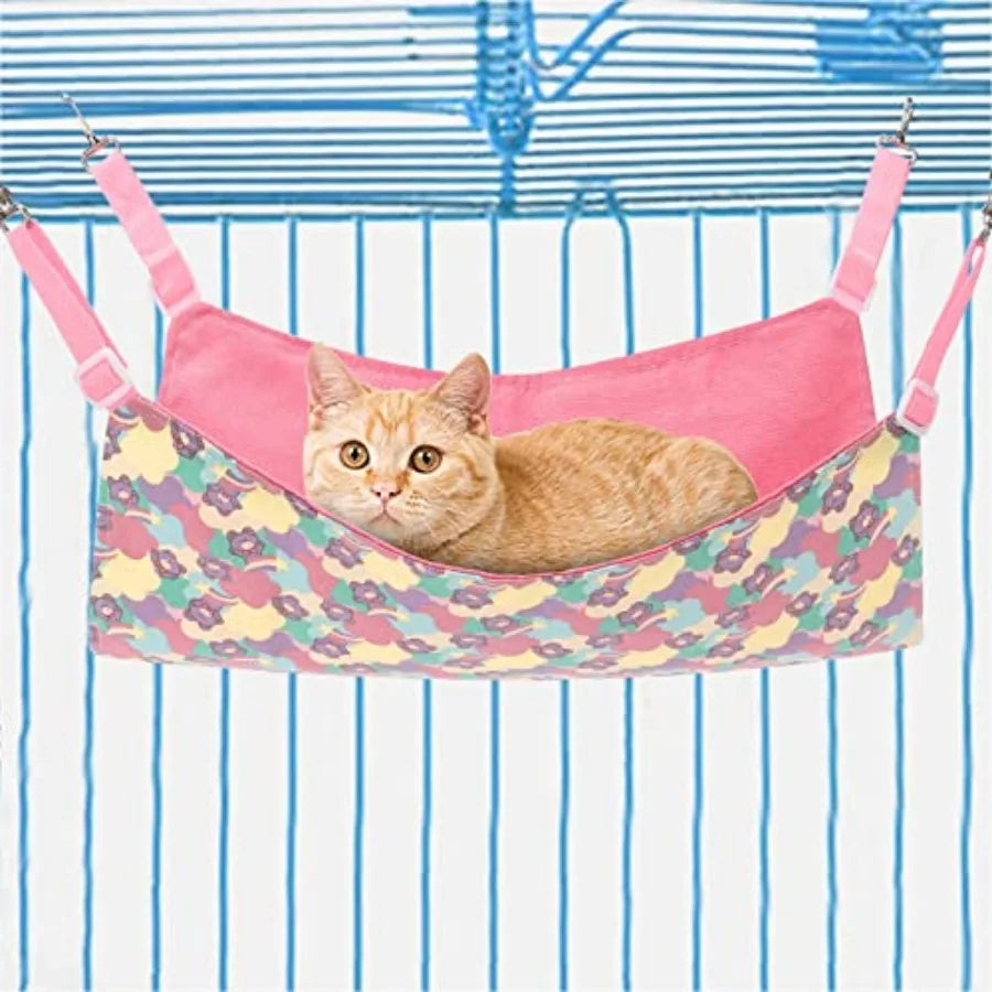 Cat Hanging Hammock Bed For Small Pets With Adjustable Straps