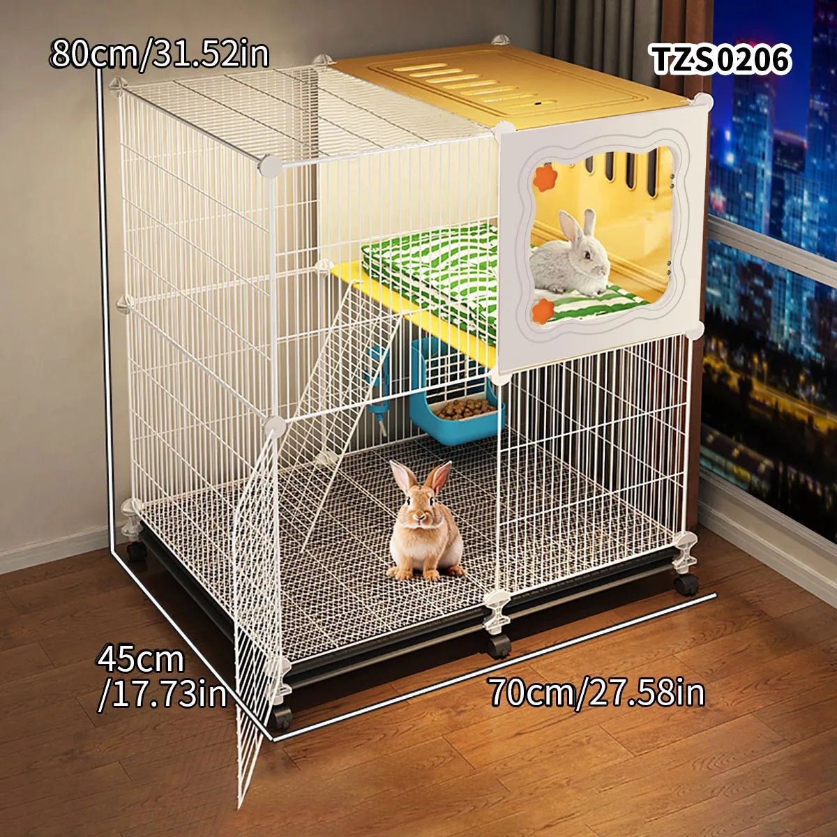 NONECN Encrypted Rabbit Cage With Guinea Pig Nest Kit