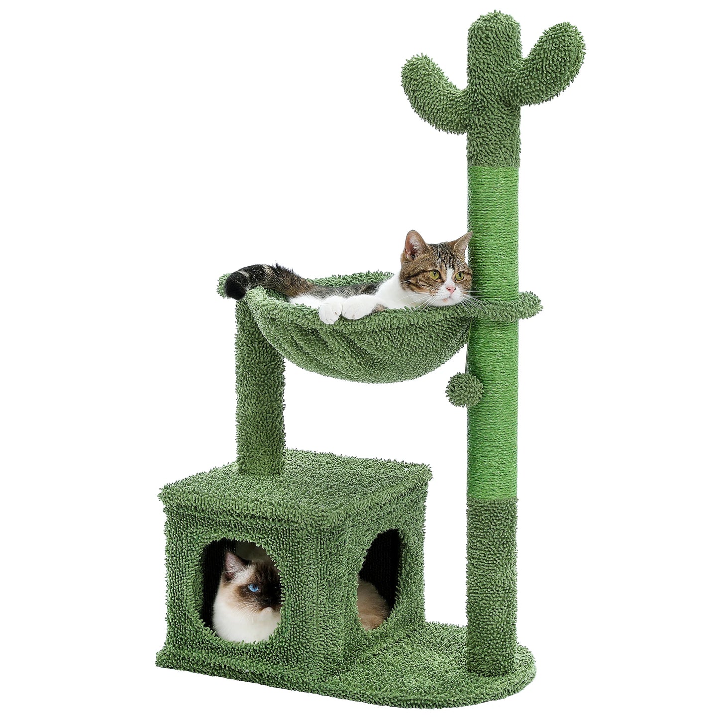 PEQULTICN Cactus Cat Tree With Condo Hammock And Ball