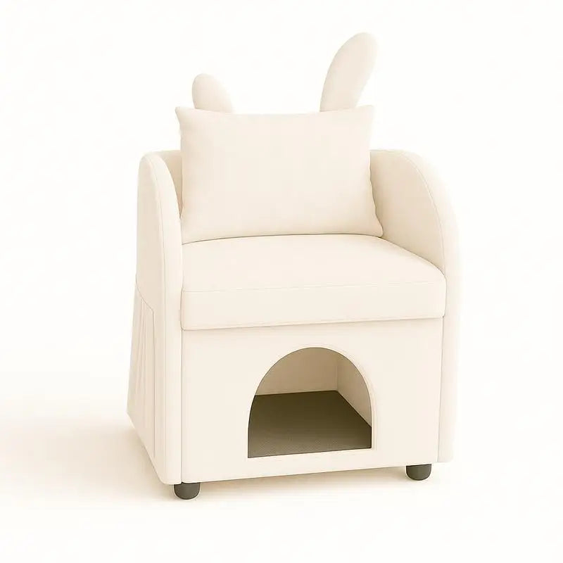Pet-Friendly Bunny Ear Armchair For Dogs And Cats With Hideaway