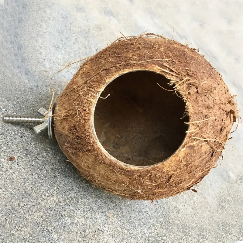 NONECN Coconut Shell Bird Nest Hideaway For Parrots And Budgies