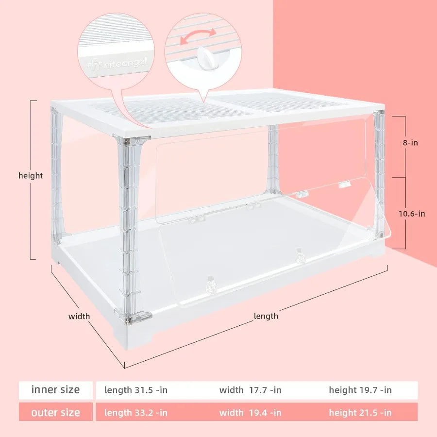NONECN Stacker Series Hamster Cage Glass Enclosure