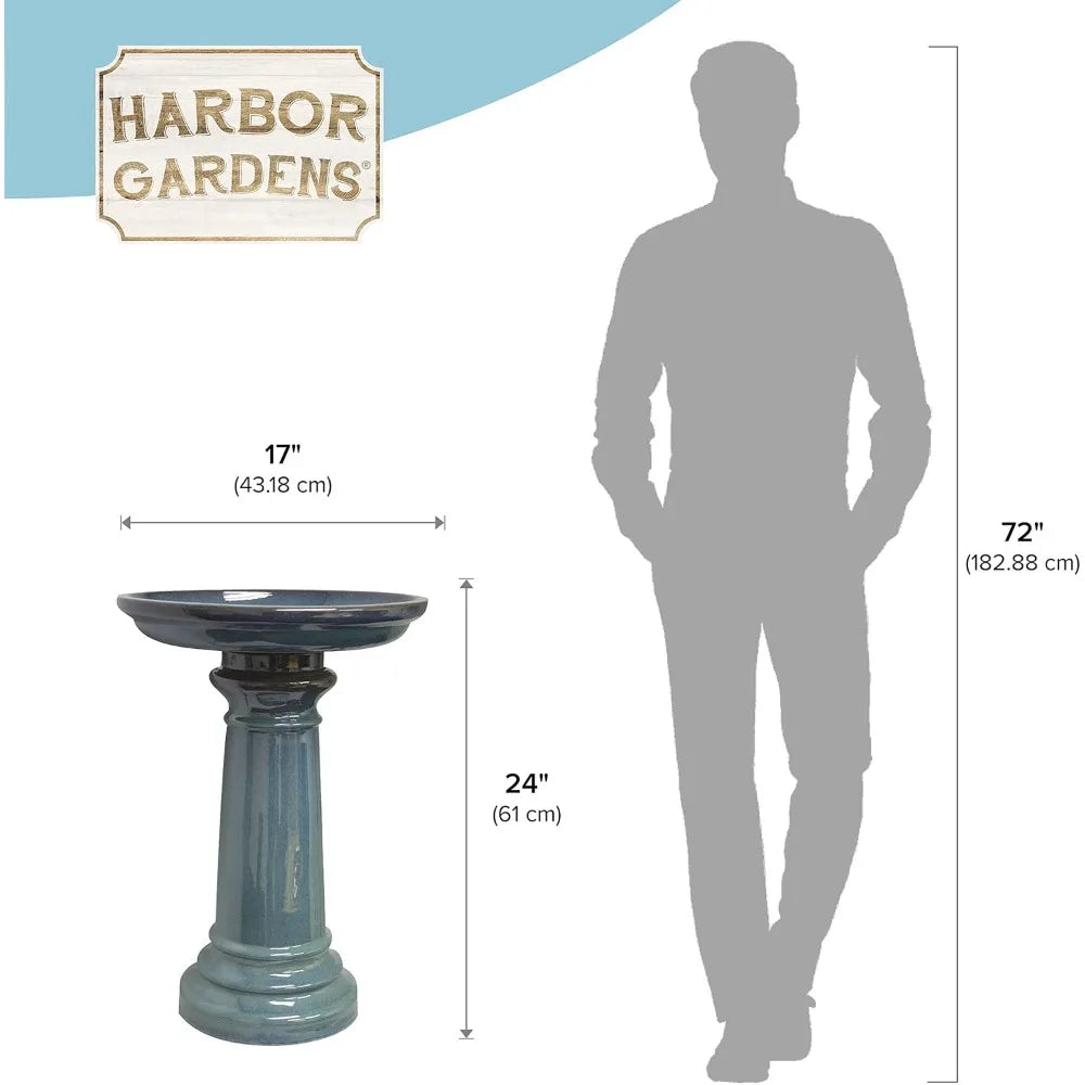 Ceramic Bird Bath For Outdoors Durable Garden Water Feature
