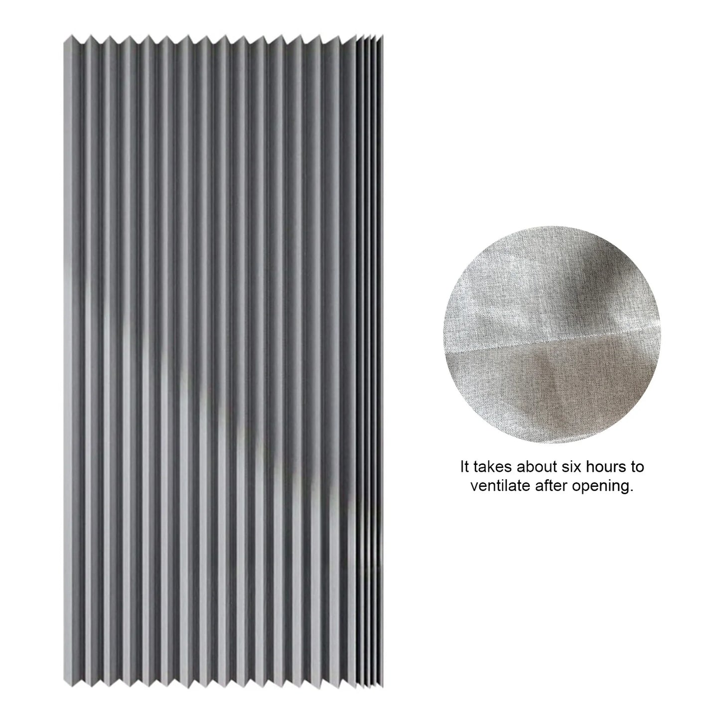 APWIKOGER Foldable Magnetic Waterproof Shower Curtain With 14 Hooks
