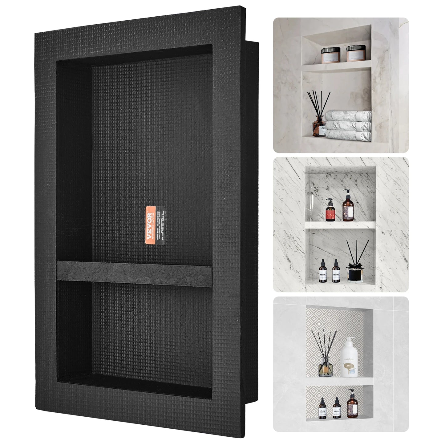 Shower Niche Organizer Shelf For Tile Recessed Corners Soap Storage
