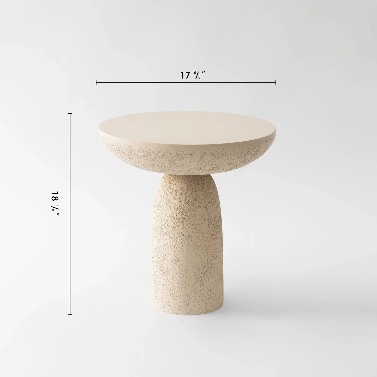 SHYFOY Pedestal Side Table Modern Round End Table Stone Inspired Hourglass