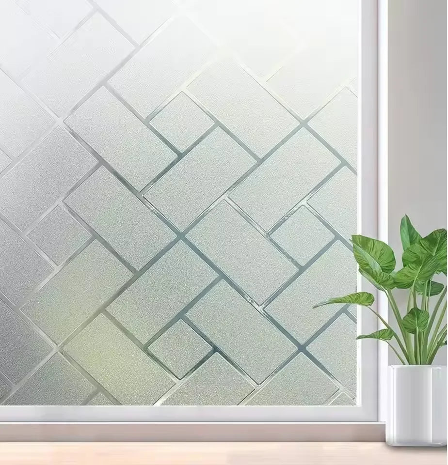 Window Privacy Film Frosted Glass Static Cling PVC For Home