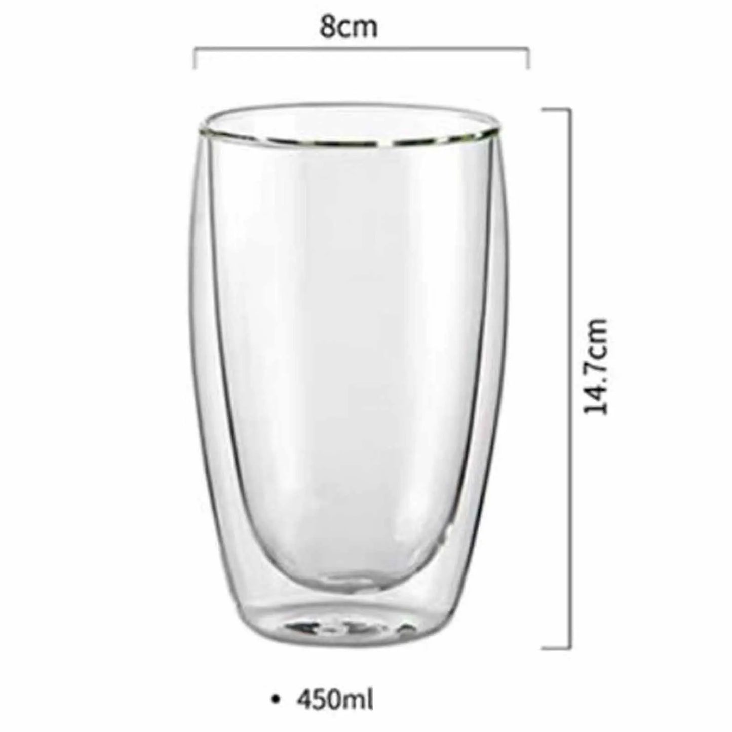 Double Wall Glass Tumbler Insulated Coffee Tea Cup Daily Use