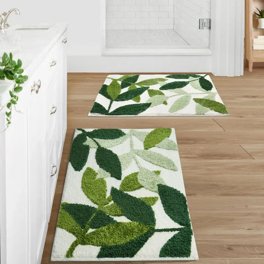 Non Slip Microfiber Bathroom Rug Set Water Absorbent Machine Washable