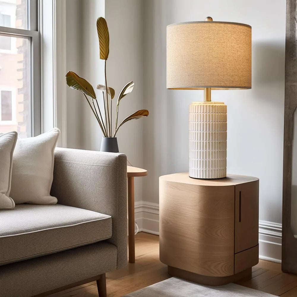 Modern Ceramic Table Lamps Set Of 2 For Living Room Nightstands