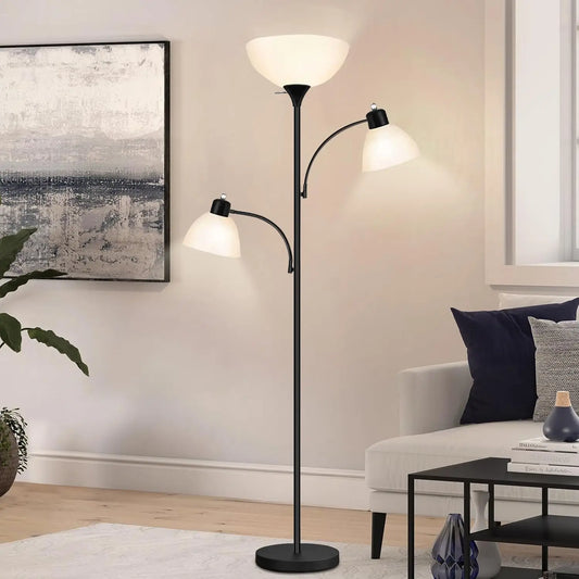 Adjustable Torchiere Floor Lamp With 3 LED Bulbs Industrial Design