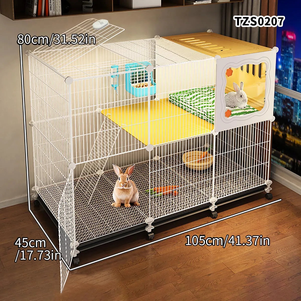 NONECN Encrypted Rabbit Cage With Guinea Pig Nest Kit