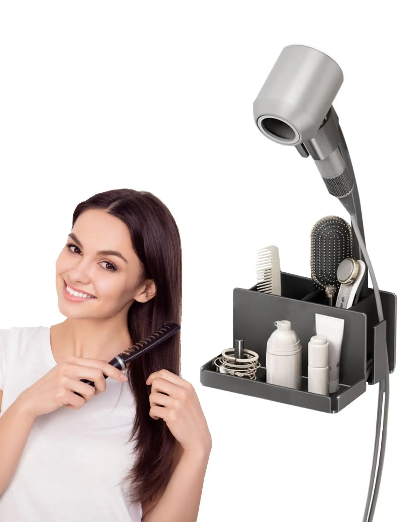Hair Tool Organizer Wall Mounted Hair Dryer Holder