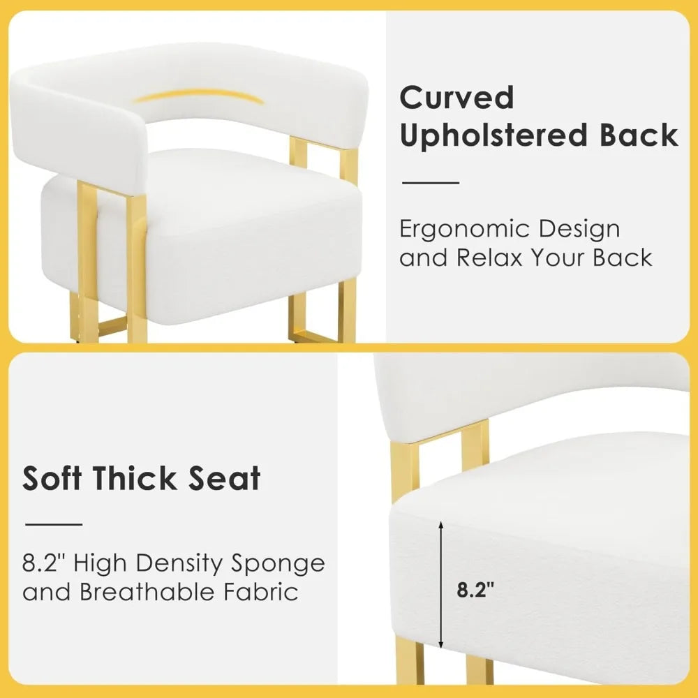 Modern Comfortable Boucle Barrel Arm Chairs For Living Room