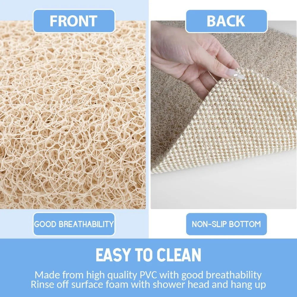 Non Slip Bathtub Mat With Foot Scrubber BPA Free PVC