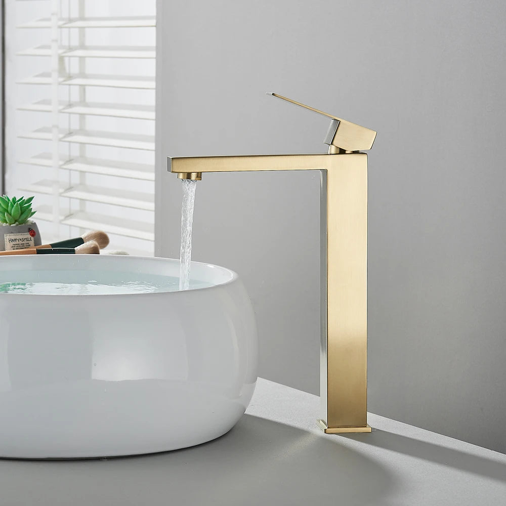 Onyzpily Deck Mounted Basin Faucet Stainless Steel Hot And Cold Water Mixer