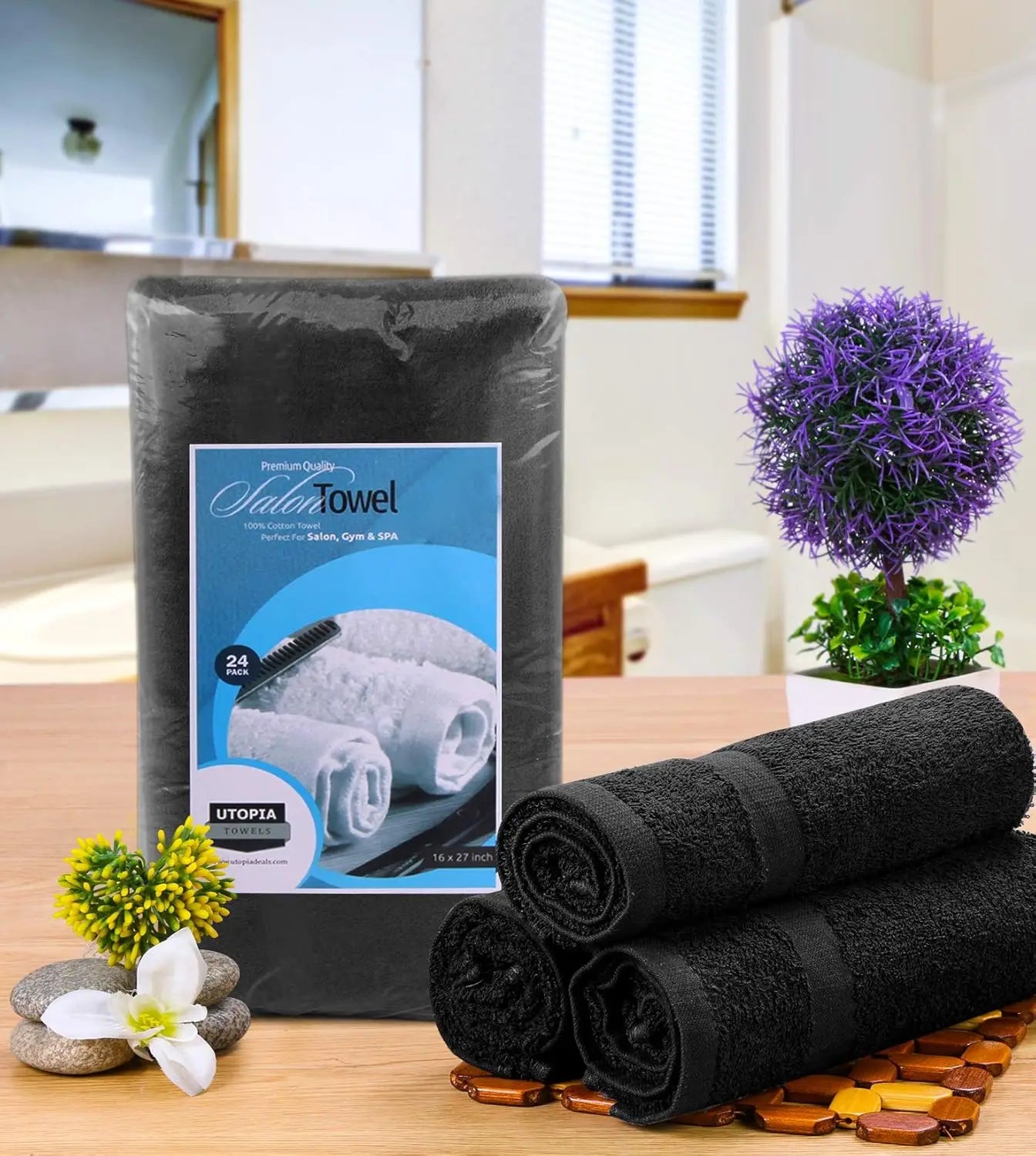 Salon Towels 24 Pack Professional Cotton Absorbent for Spa