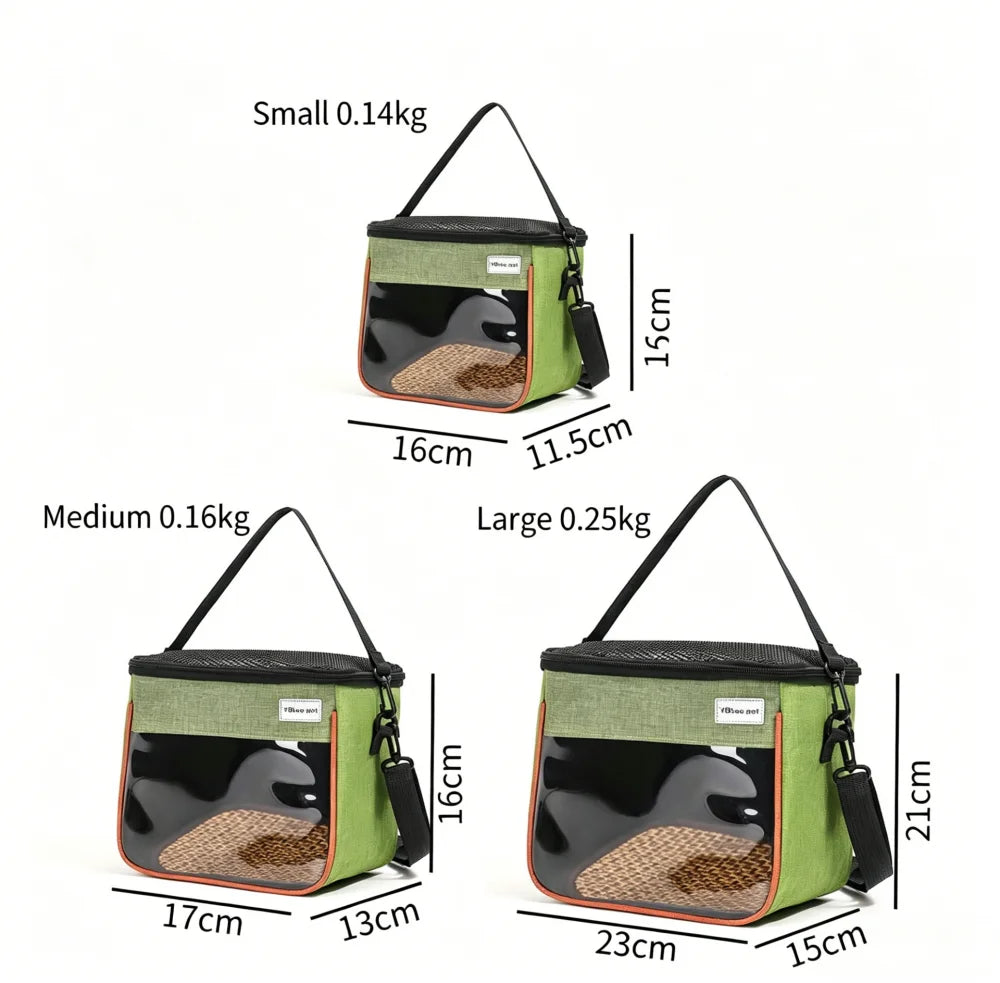 Transparent Crossbody Pet Carrier For Sugar Gliders Hamsters And Rats
