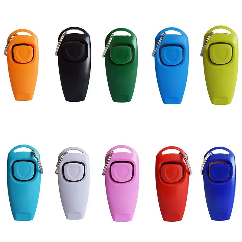 2 In 1 Dog Training Clicker And Whistle With Key Ring