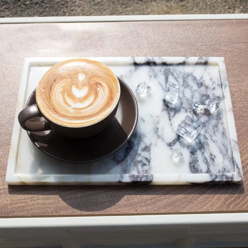 Natural Marble Vanity Tray Jewelry Organizer For Bathroom