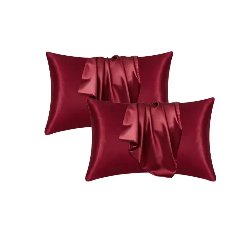 Solid Polyester Cotton Pillowcase Soft Satin Look Pillow Cover