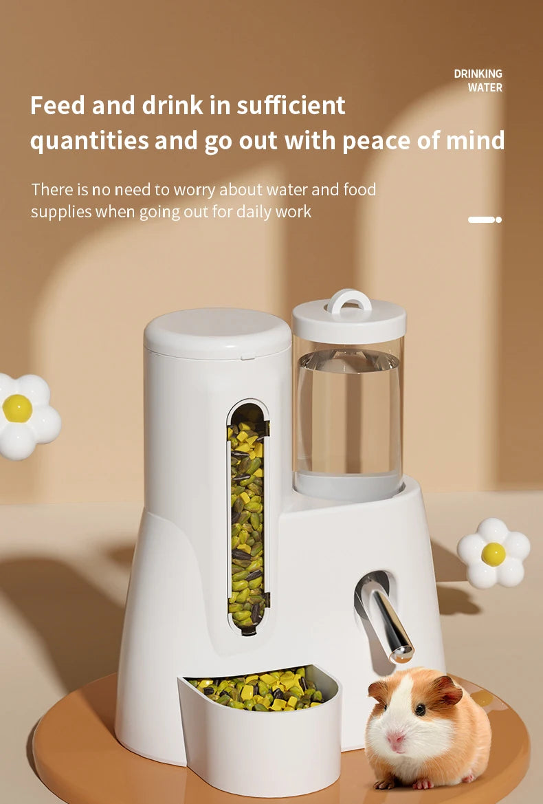 2 In 1 Hamster Water Bottle And Food Bowl Automatic Fountain