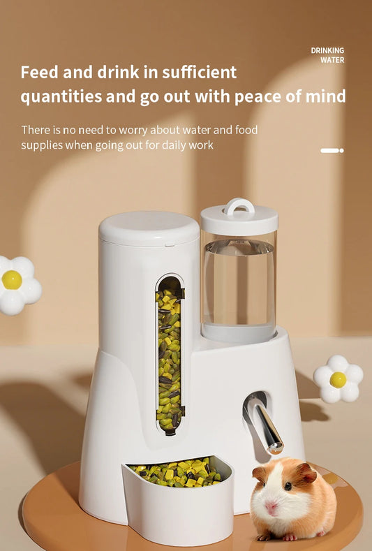2 In 1 Hamster Water Bottle And Food Bowl Automatic Fountain