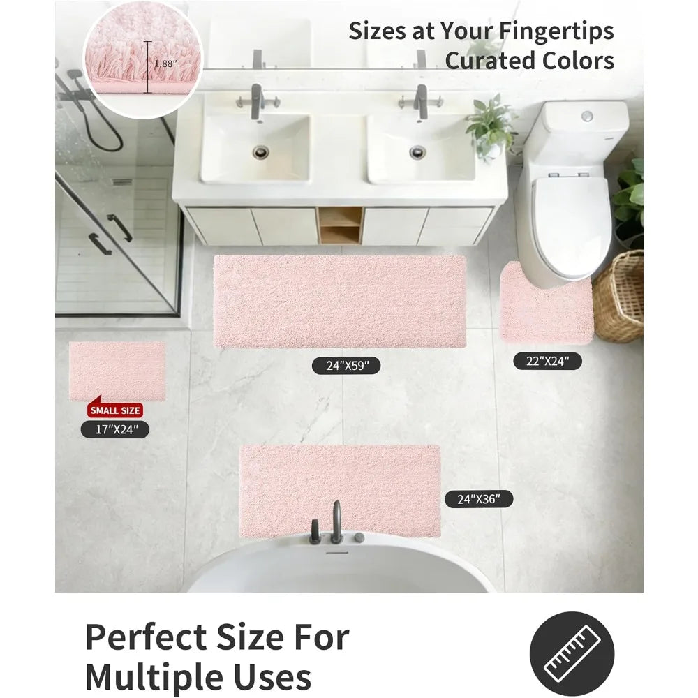 Non Slip Bathroom Rugs Microfiber Plush With Rubber Backing