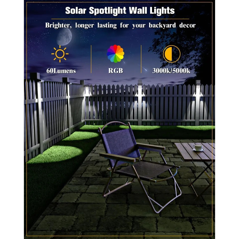 Solar Fence Lights 12 Pack Outdoor LED IP65 Waterproof For Patio Backyard Deck