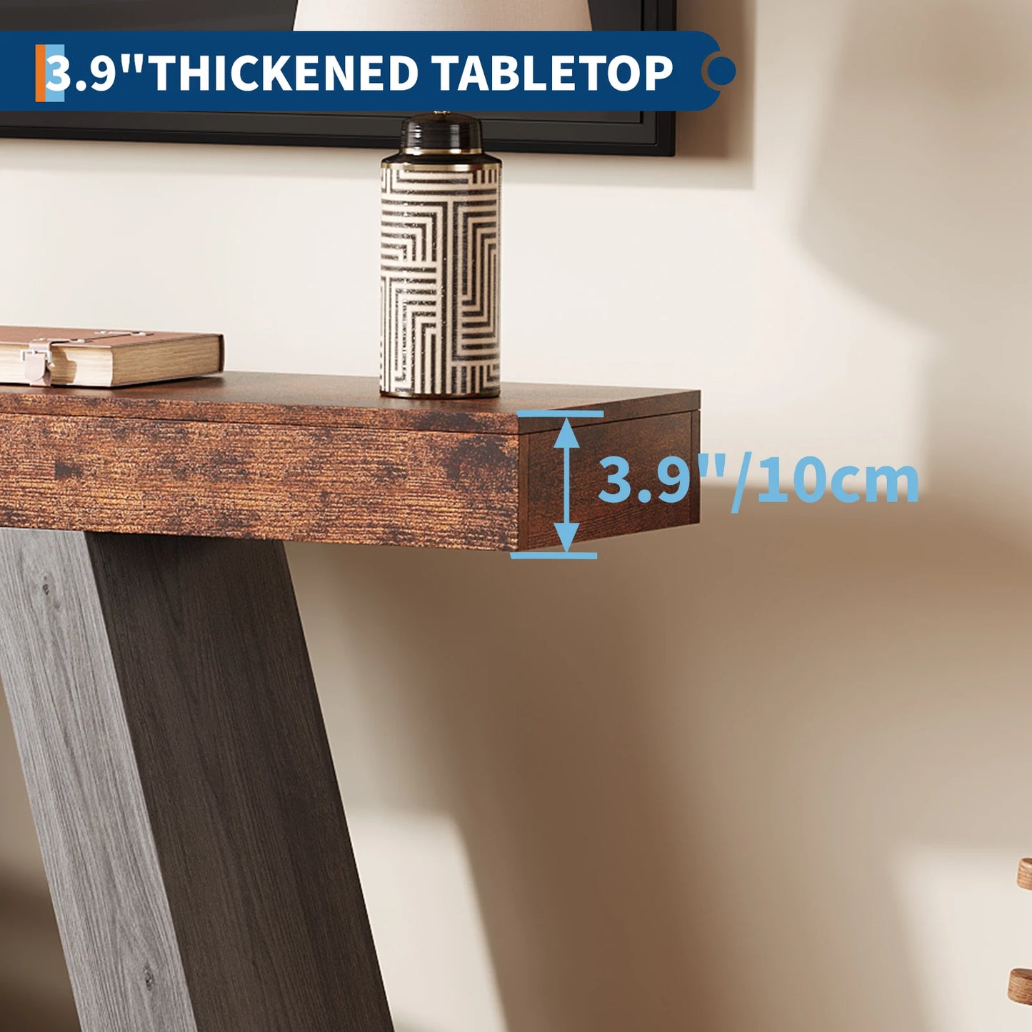 HiMISS Narrow 2-Tier Console Table For Entryway And Living Room