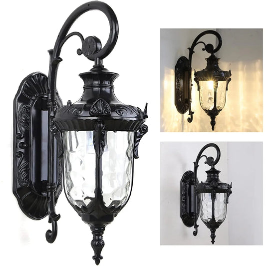 Bymaocar Waterproof Sconce Porch Lamp Wall Mount With Glass Shade