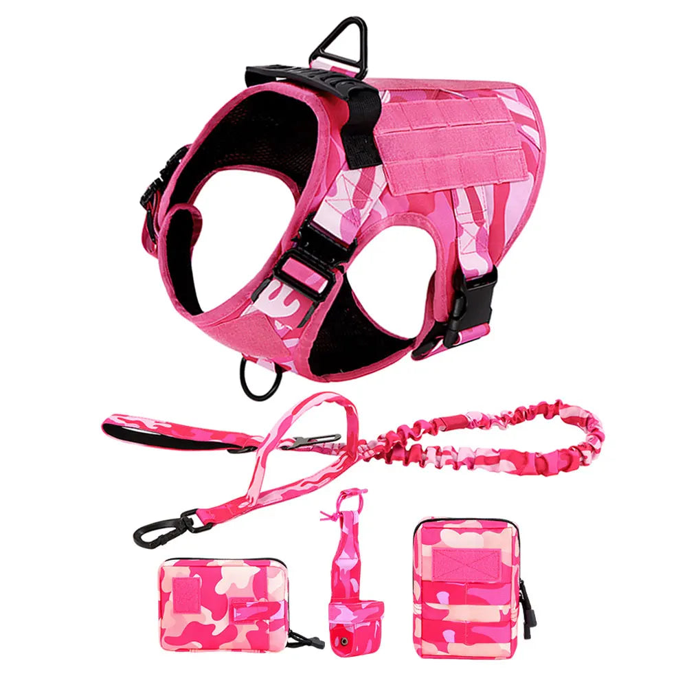 PETRAVEL Military Camouflage Dog Harness For Training And Walking