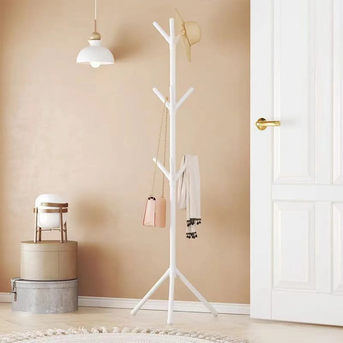Vertical Tree Branch Floor To Floor Coat Rack For Clothes Hats