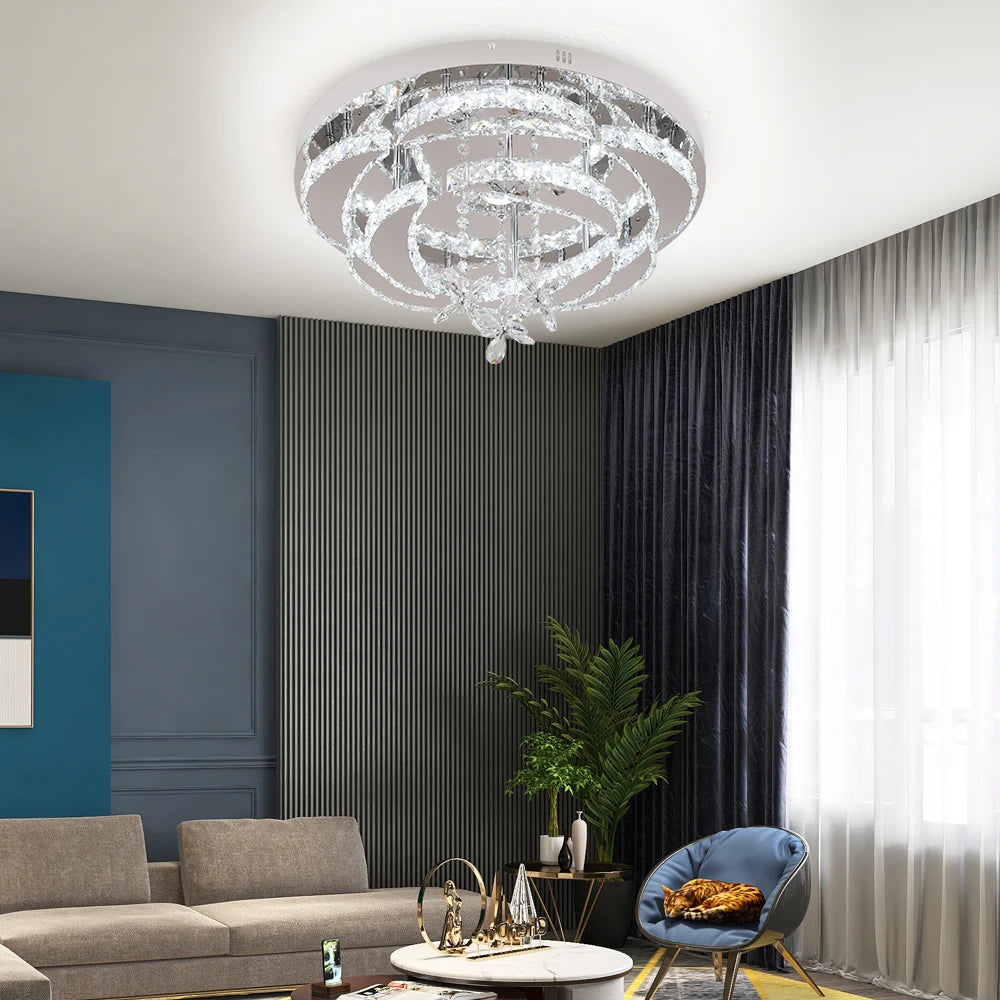 VETRULUS Luxury K9 Crystal Chandelier Modern Ceiling Lamp Dimmable
