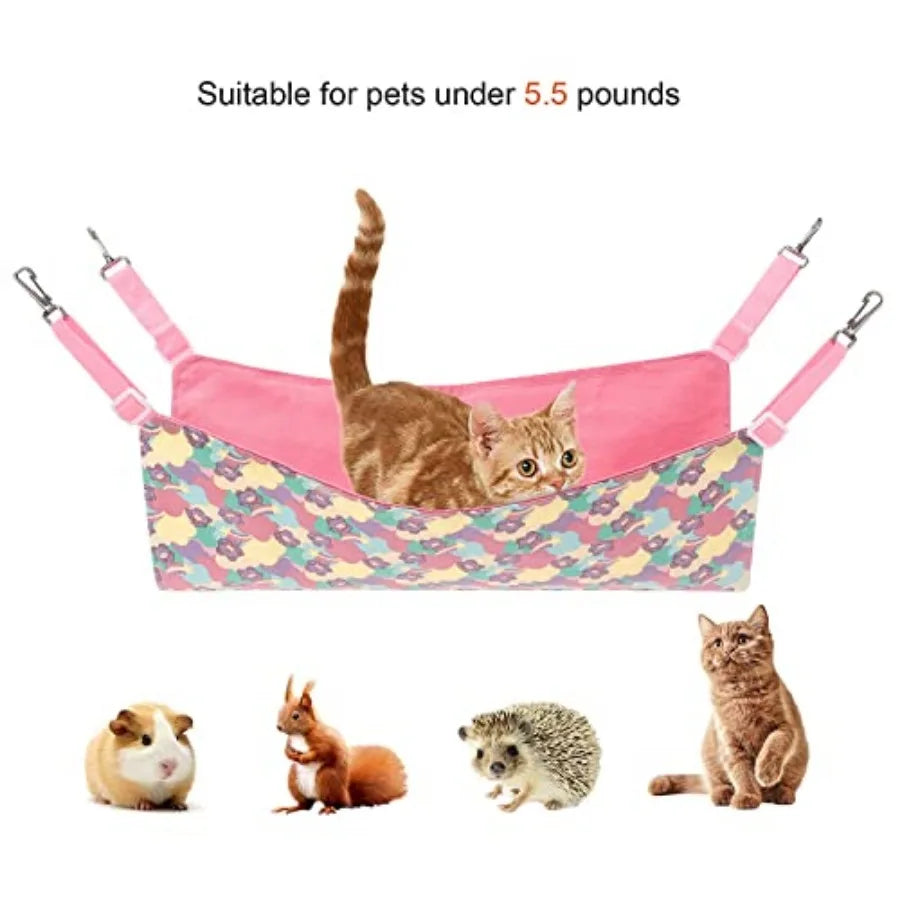 Cat Hanging Hammock Bed For Small Pets With Adjustable Straps
