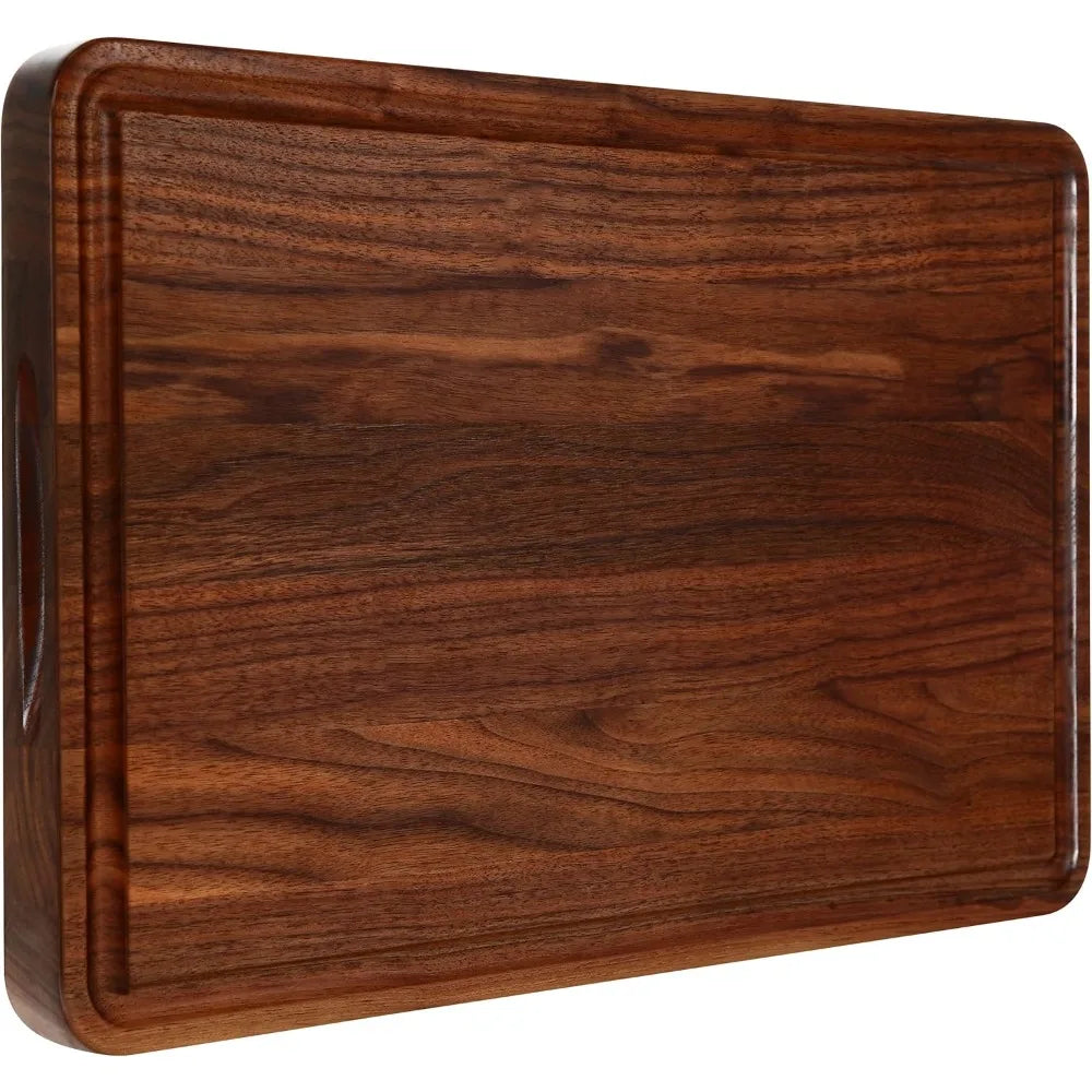 AZRHOM Walnut Wood Cutting Board Deep Juice Groove