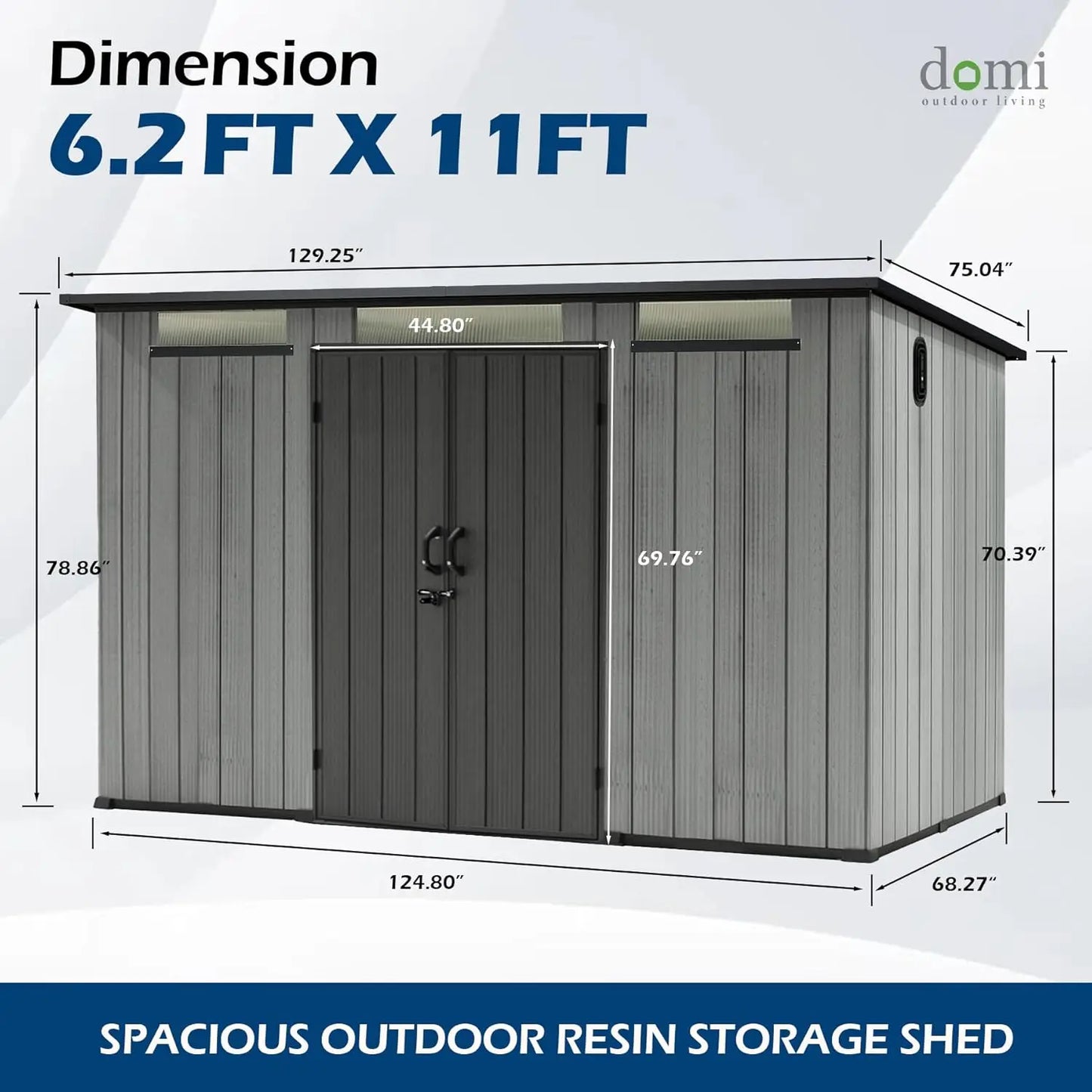 Lean To Resin Shed Outdoor Storage For Garden Tools Bike