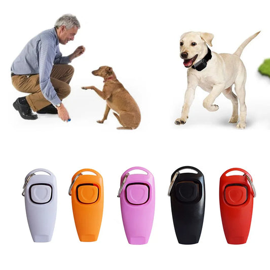 2 In 1 Dog Training Clicker And Whistle With Key Ring