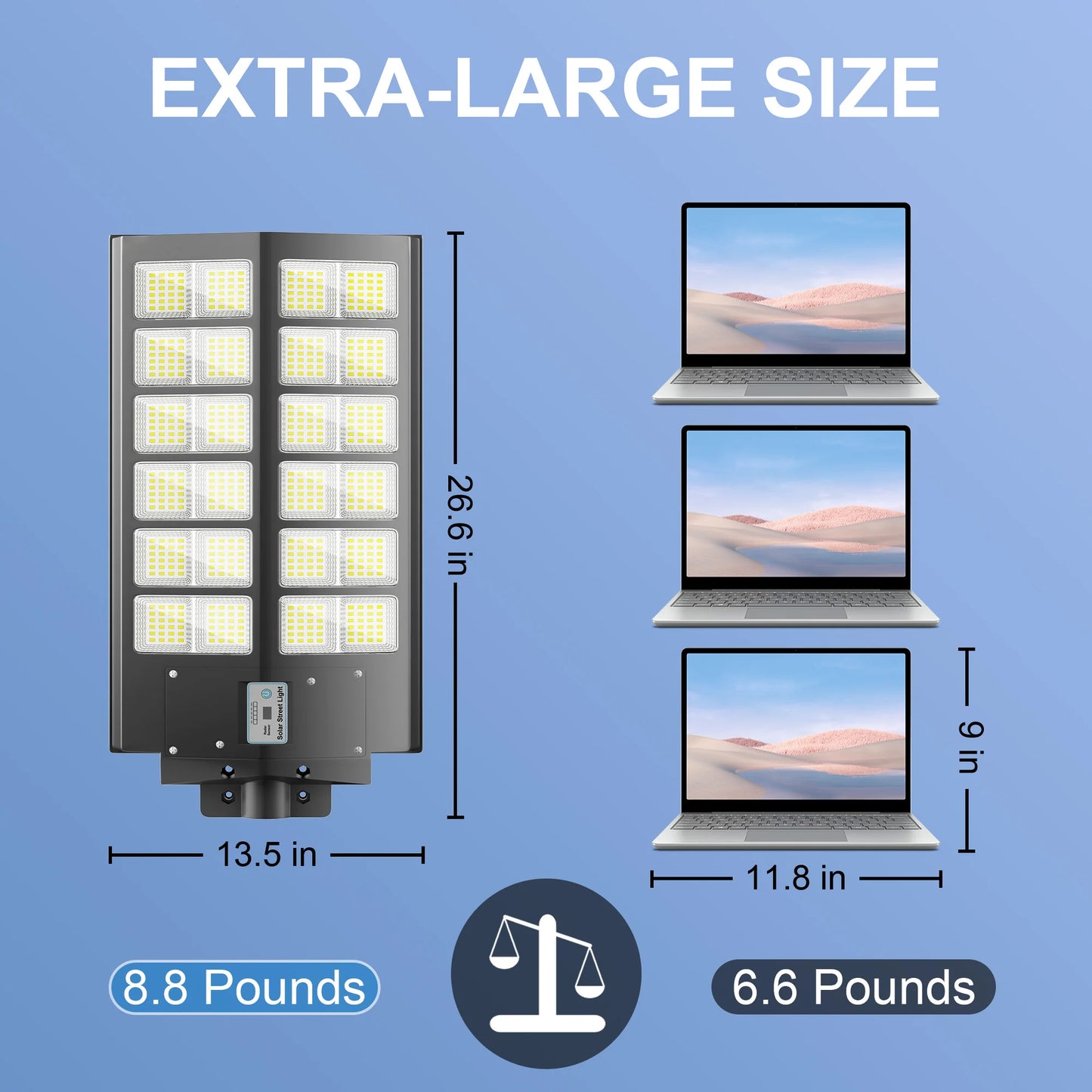 2-Pack 5000W Solar Street Lights Outdoor With Motion Sensor Remote