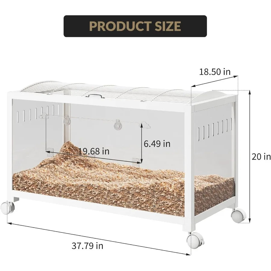 NONECN Hamster Enclosure With 360 Viewing Acrylic Sides