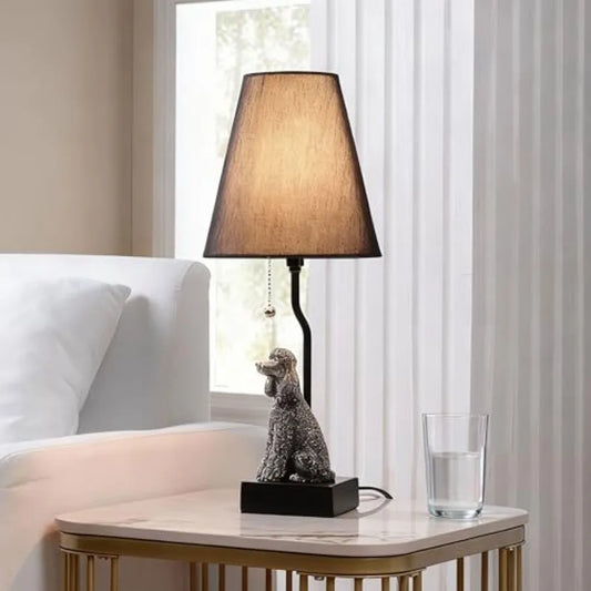 Portable Poodle Table Lamp With USB-C And USB-A Ports