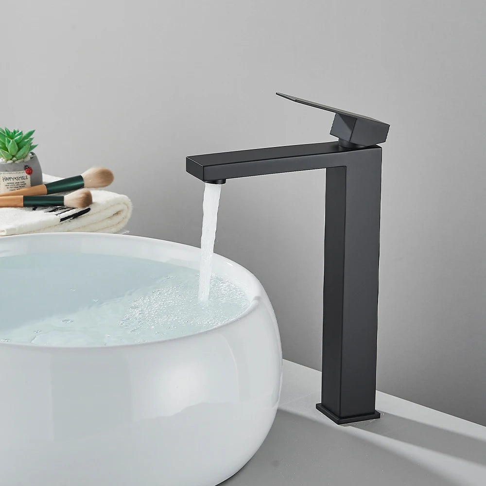 Onyzpily Deck Mounted Basin Faucet Stainless Steel Hot And Cold Water Mixer