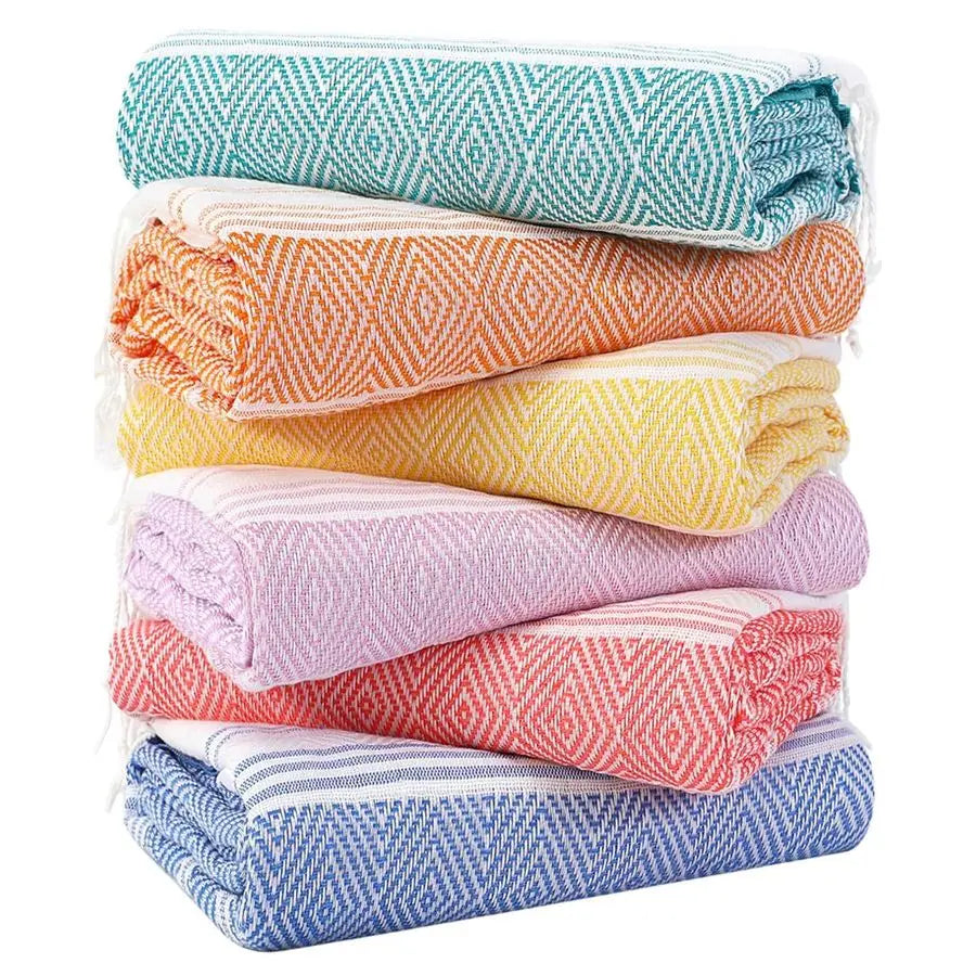 Six Pack Oversized Turkish Beach Towels Quick Dry Sand Free