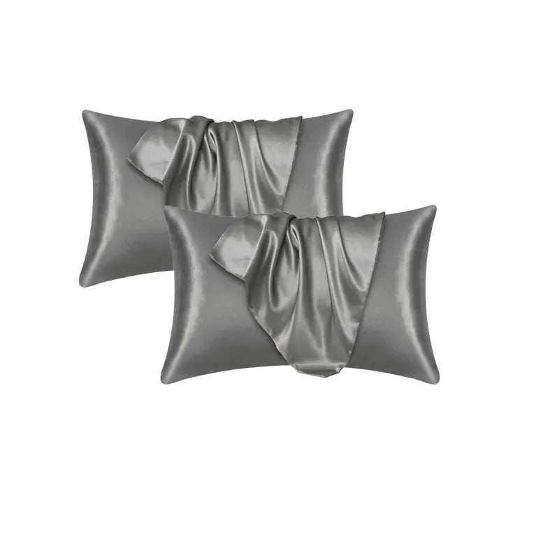 Solid Polyester Cotton Pillowcase Soft Satin Look Pillow Cover