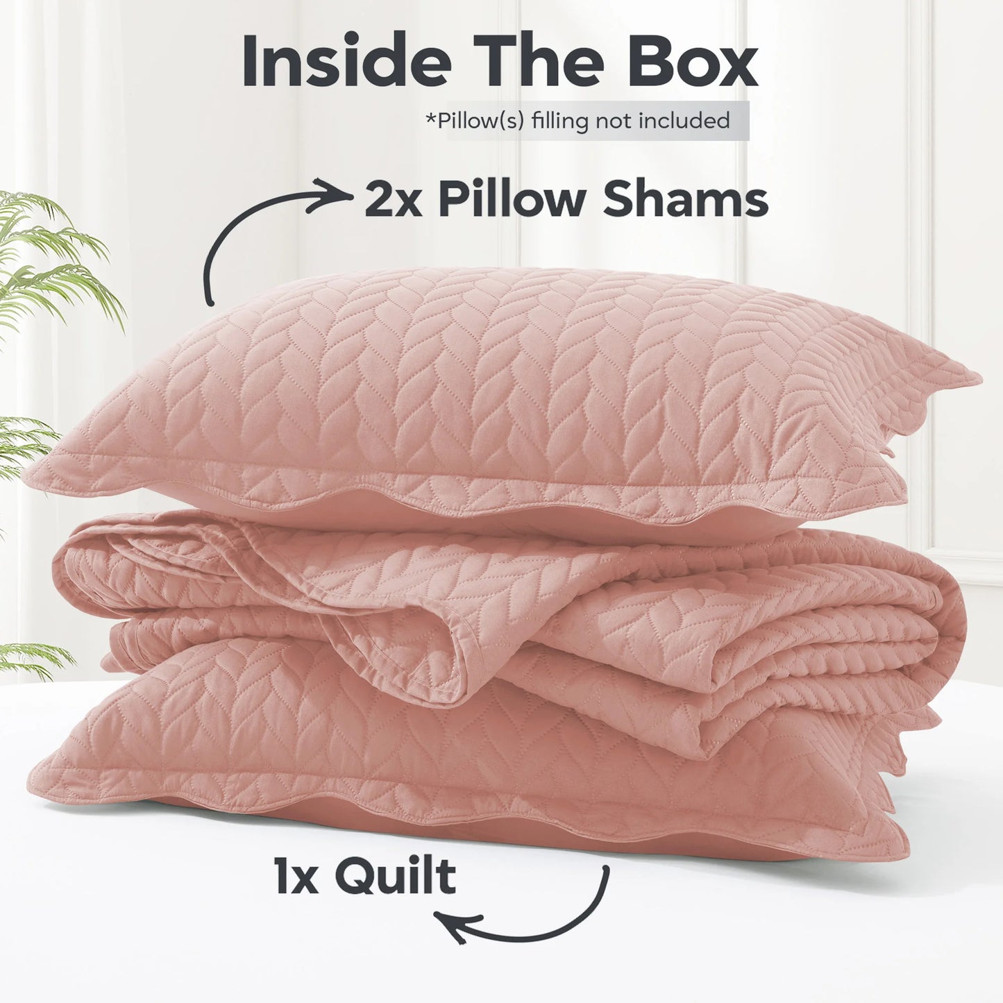 LUXEVOIR 3 Piece Cooling Microfiber Quilt Set Lightweight