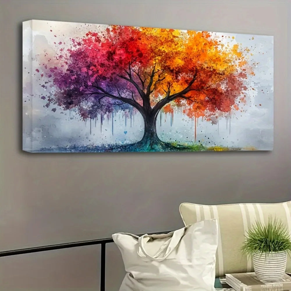 Tree of Life Canvas Wall Art Decor Print with Wood Frame