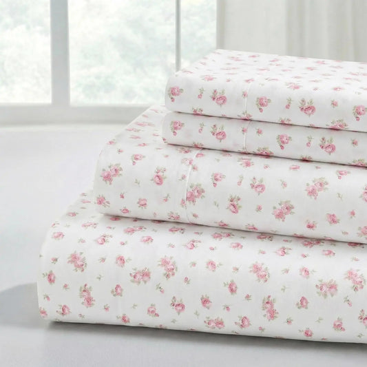 Silky Bamboo Fiber Bed Sheets Set With Flat And Fitted