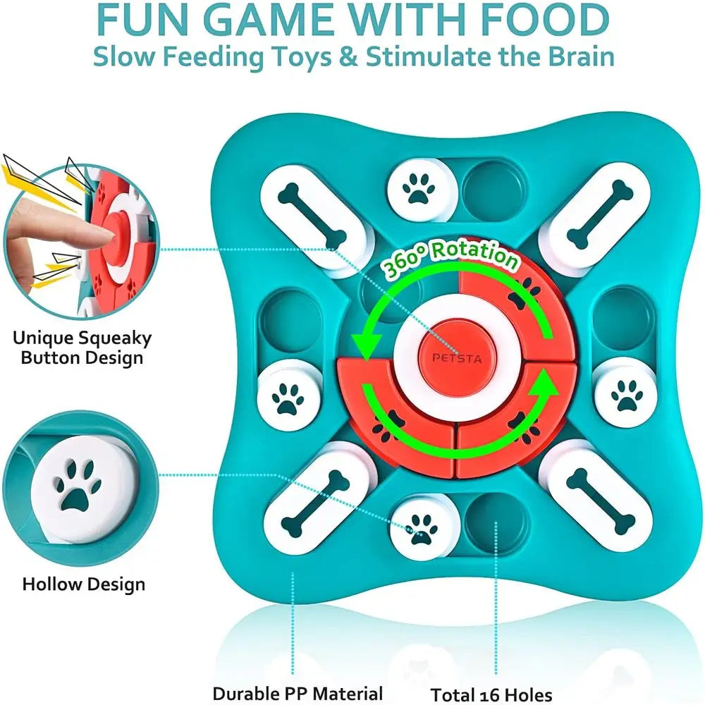Dog Puzzle Toy Treat Dispensing Enrichment Interactive Brain Stimulator